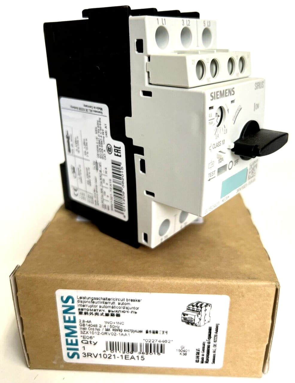 Siemens Serius Leistungsschalter,3RV1021-1EA15, Mit Karton!!!