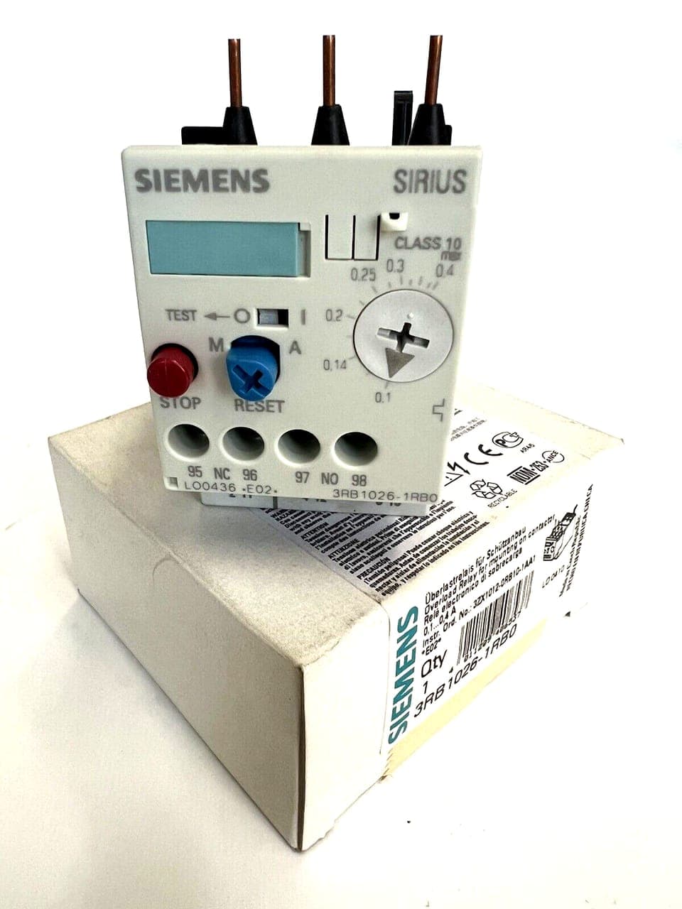 Siemens 3RB1026-1RB0 Überlastrelais 0,1...0,4A Overload relay NEU OVP