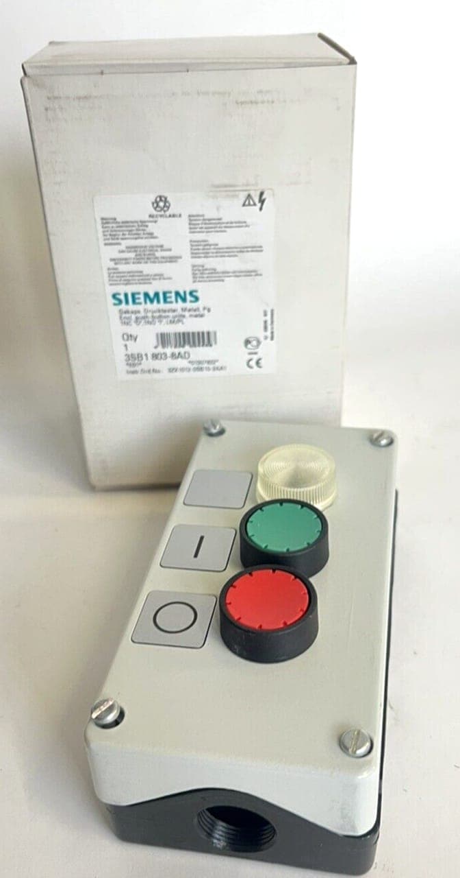 Siemens 3SB1 803-8AD Drucktaster, Metall, Pg *E01* Neu / OVP