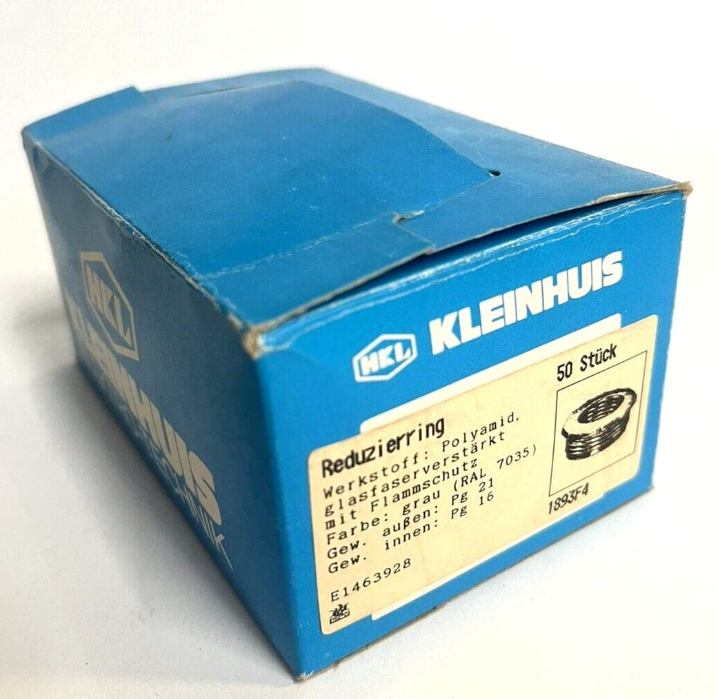 KLEINHUIS 50x Reduzierring AußenØ 21mm InnenØ 16mm 1893F4 Neu / OVP