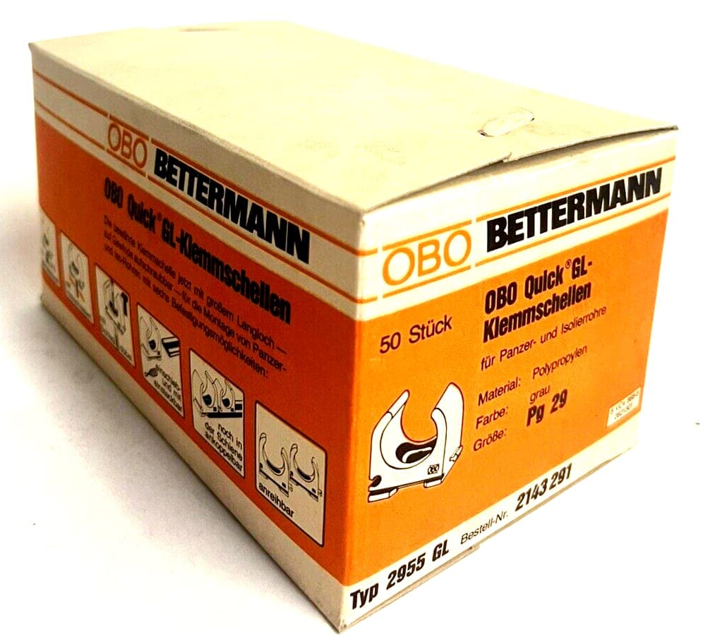 OBO Quick Klemmschelle 2955 GL Pg 29 GL-Klemmschellen 50 Stk Neu / OVP