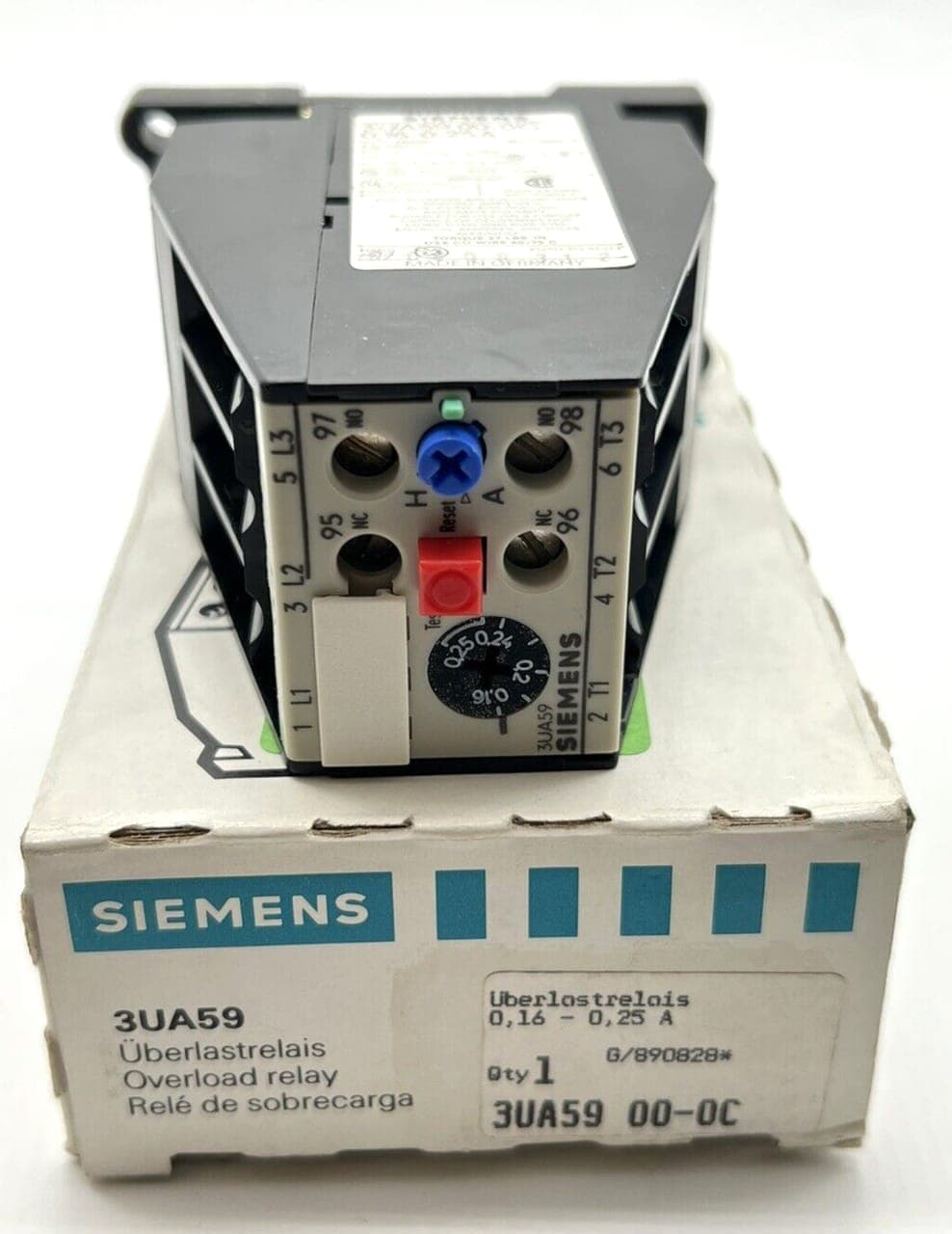 Siemens 3UA59 00-0C Überlastrelais 0,16 - 0,25 A Overload relay NEU / OVP