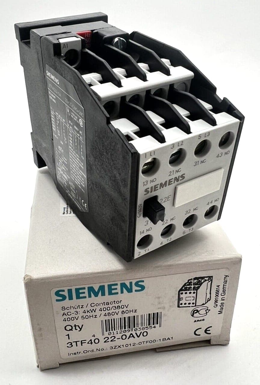 Siemens Schütz 3TF4022-0AV0 AC-3: 4kW 400/380V Neu /OVP
