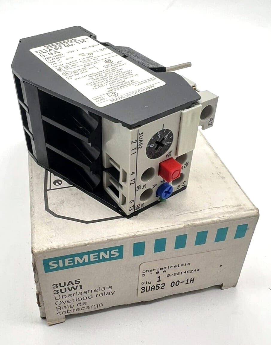 Siemens Überlastrelais 3UA5200-1H 3UA52 00-1H Relais Overload relay 5-8A Neu