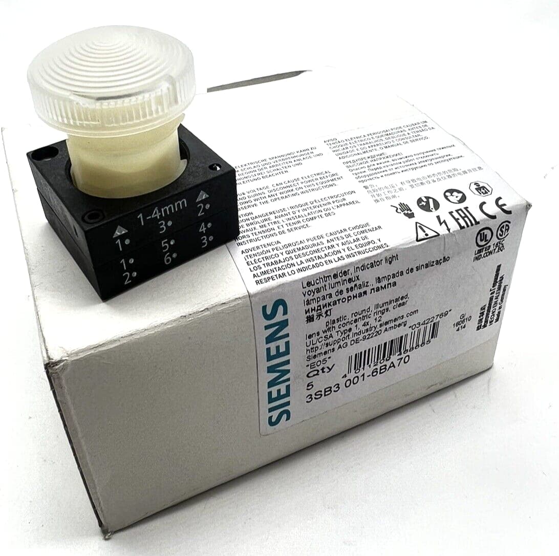 Siemens 3SB3001-6BA70, RUND MELDER, Klar, Neu OVP