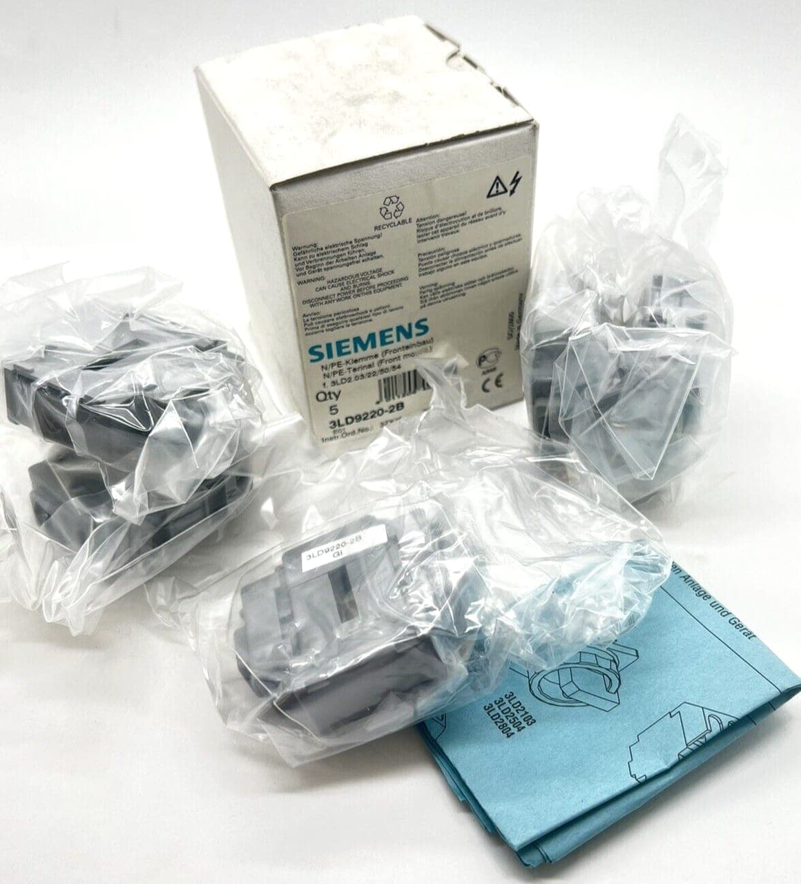 5 Pcs Siemens 3LD9220-2B Neutralleiter-/PE-Klemme NEU / OVP