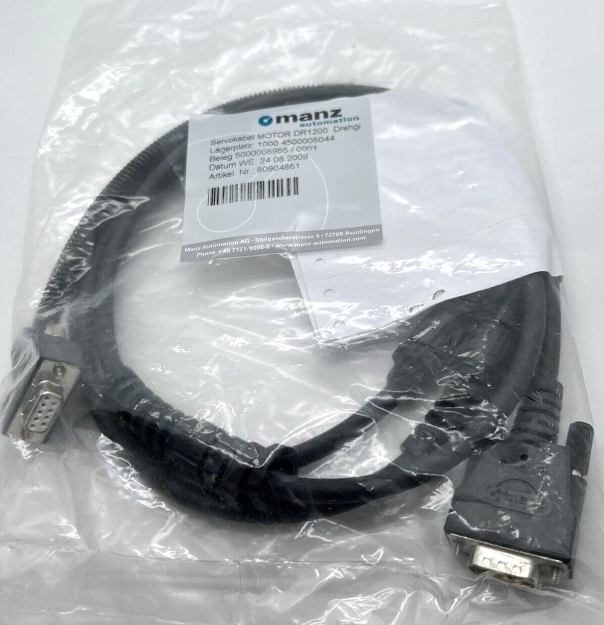 MANZ AUTOMATION 80904861, Servokabel Motor DR 1200 L=1m - NEU