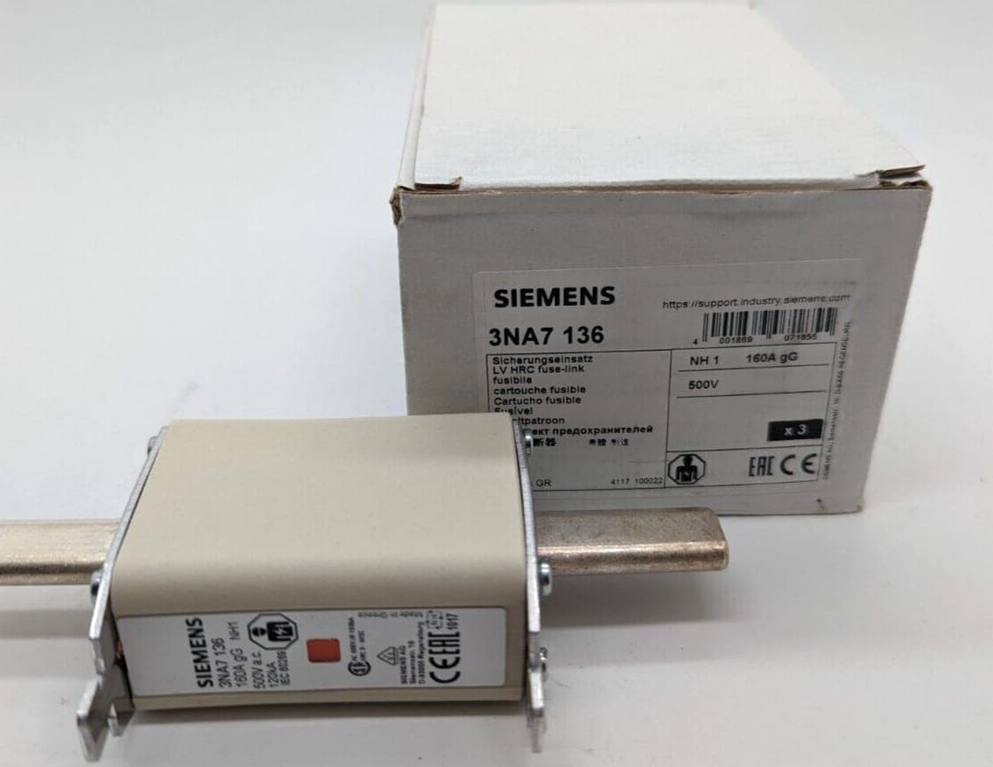 3 Stück SIEMENS Sicherungseinsatz 3NA7 136 Gr.1 160A 500 Volt