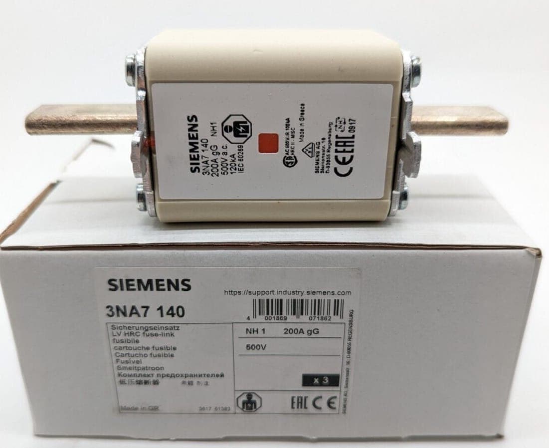 3 Stück SIEMENS Sicherungseinsatz 3NA7 140 Gr.1 200A 500 Volt