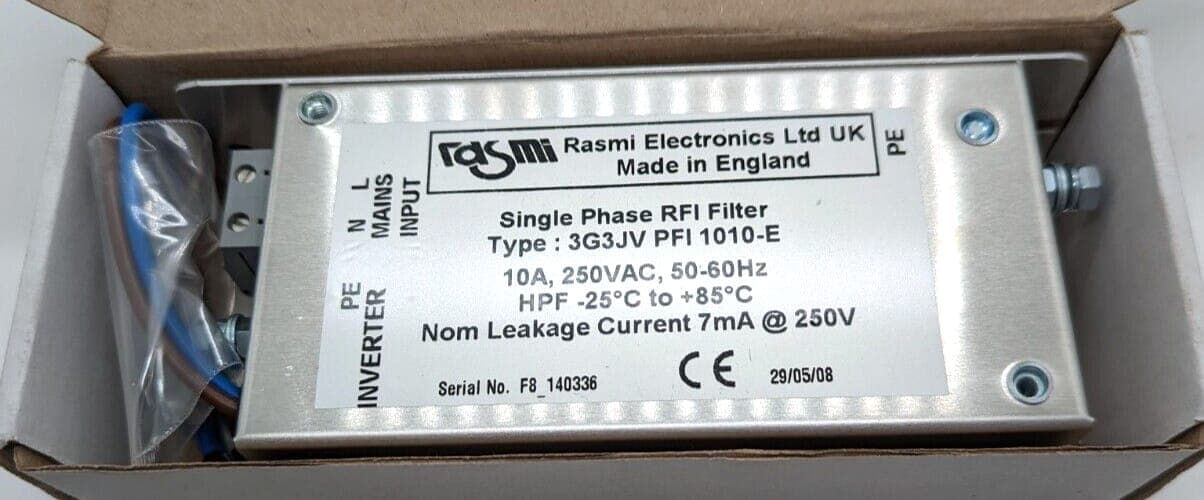 Rasmi Electronics 3G3JV PFI 1010-E Einphasenfilter Single Phase RFI Filter