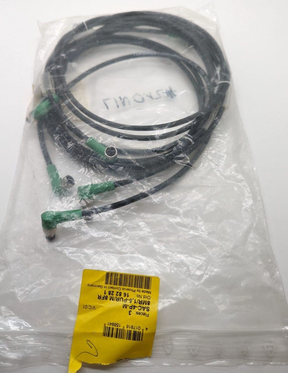 3x Phoenix Contact 16682281 Sensor-Aktor-Kabel SAC-4P-M8MR/1,5-PUR/M 8FR Kabel