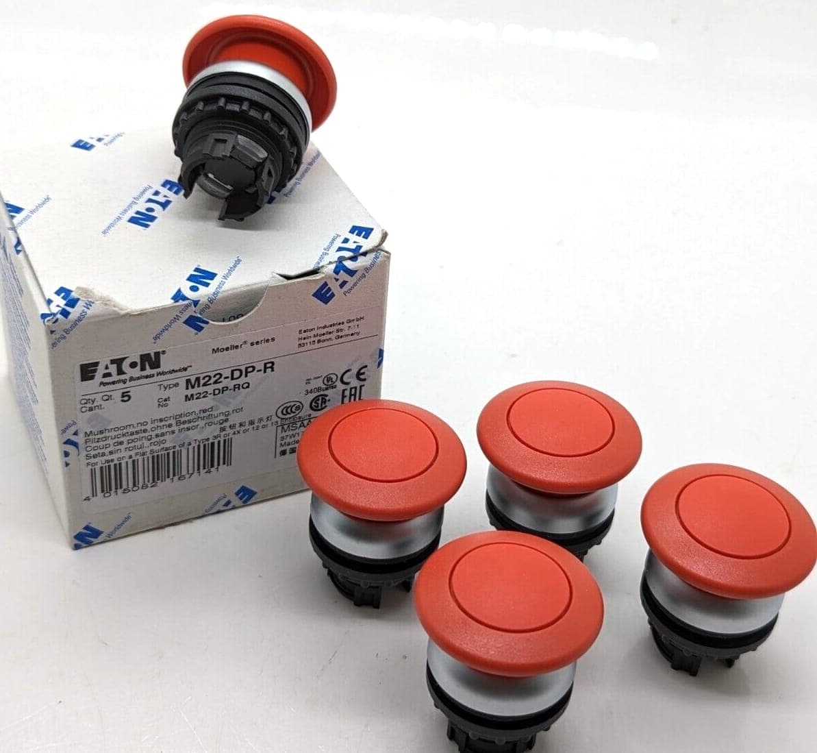 Eaton Pilzdrucktaste M22-DP-R Rot flach tastend
