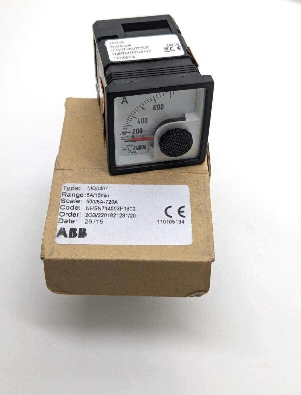 ABB Ammeter NHSN714003P1600 Type: MQ0407 600/5A-720A