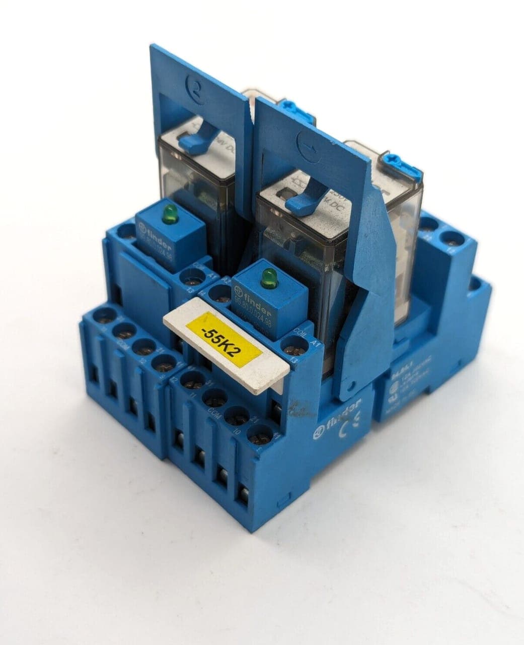 2x FINDER TYPE 55.34 Relais 5A 250V - gebraucht