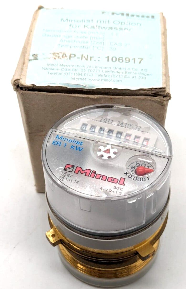 Minol ER 1KW Minolist mit Option für Kaltwasser unterputzzähler 106917 NEW