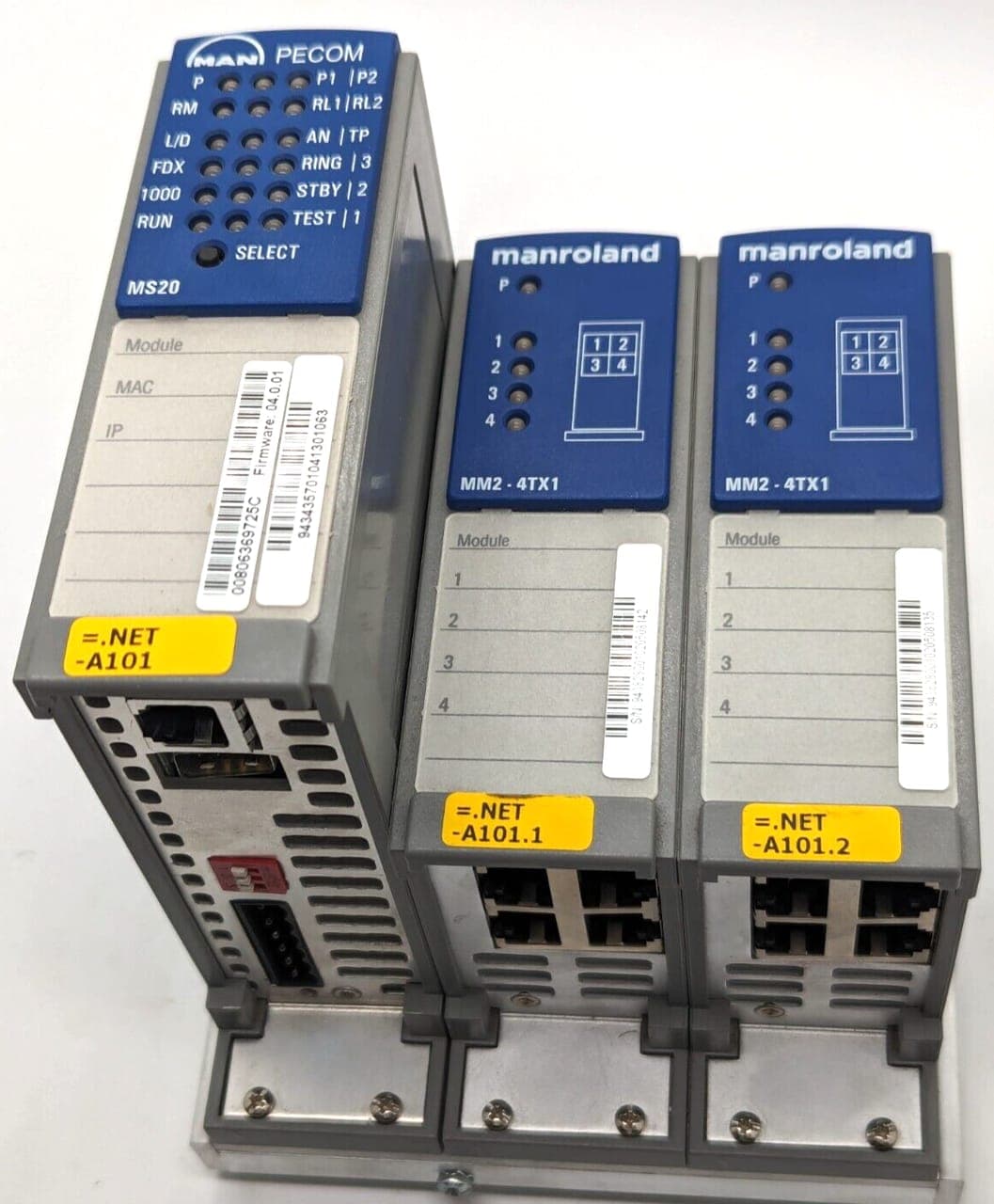 MANROLAND MS20 MICE Switching Module + 2 x MANROLAND MM2-4TX1