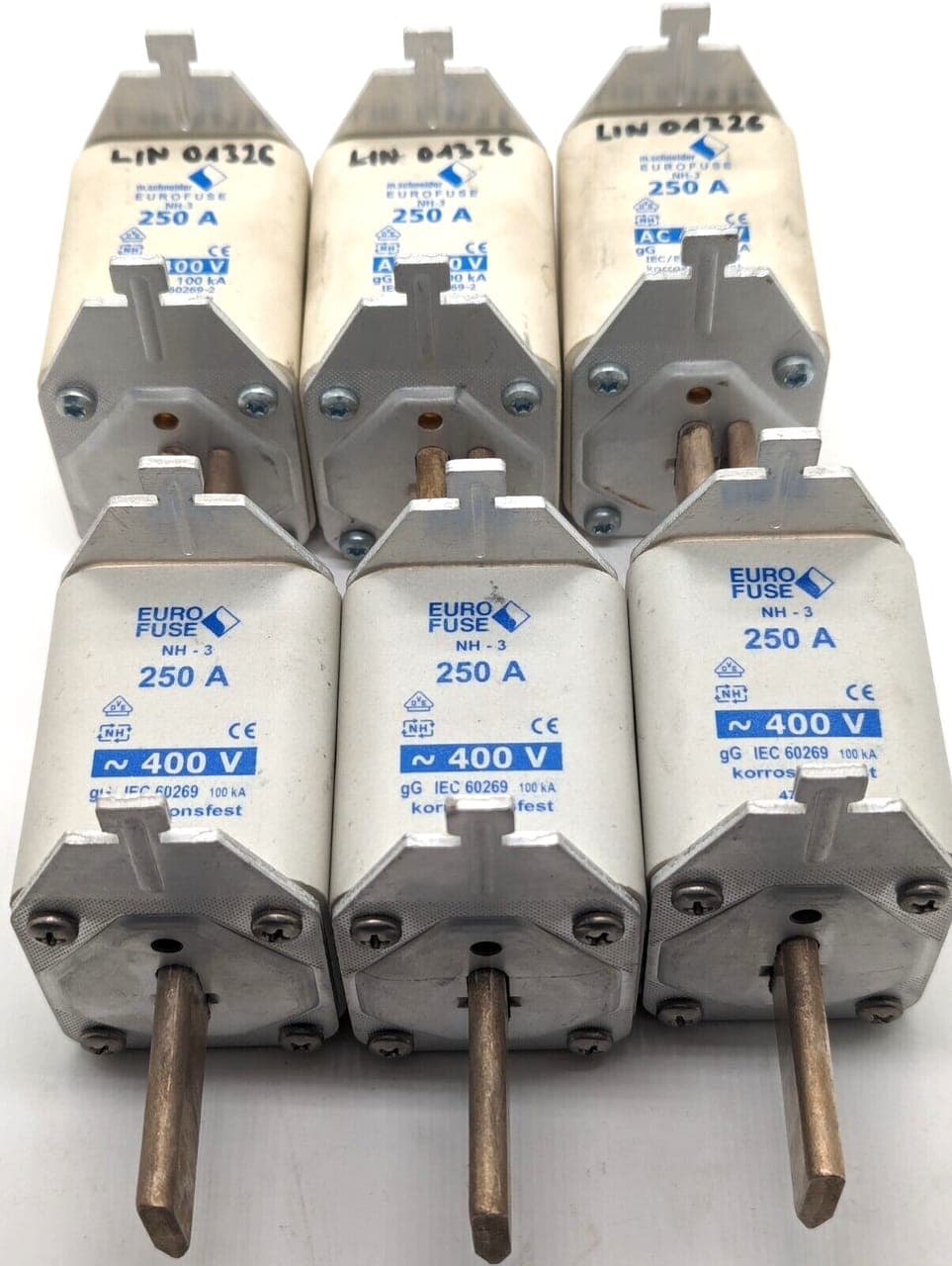 6x m.schneider EUROFUSE Sicherungseinsatz NH-3 250 A /AC 400 V