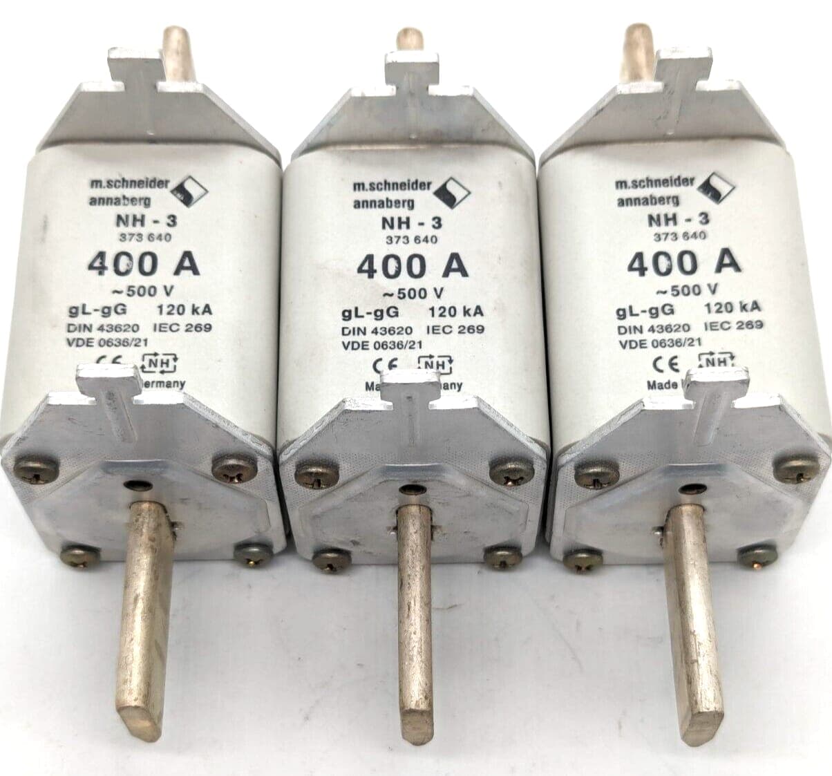 3x m.schneider annaberg Sicherungseinsatz NH-3 373 640 /400A 500V