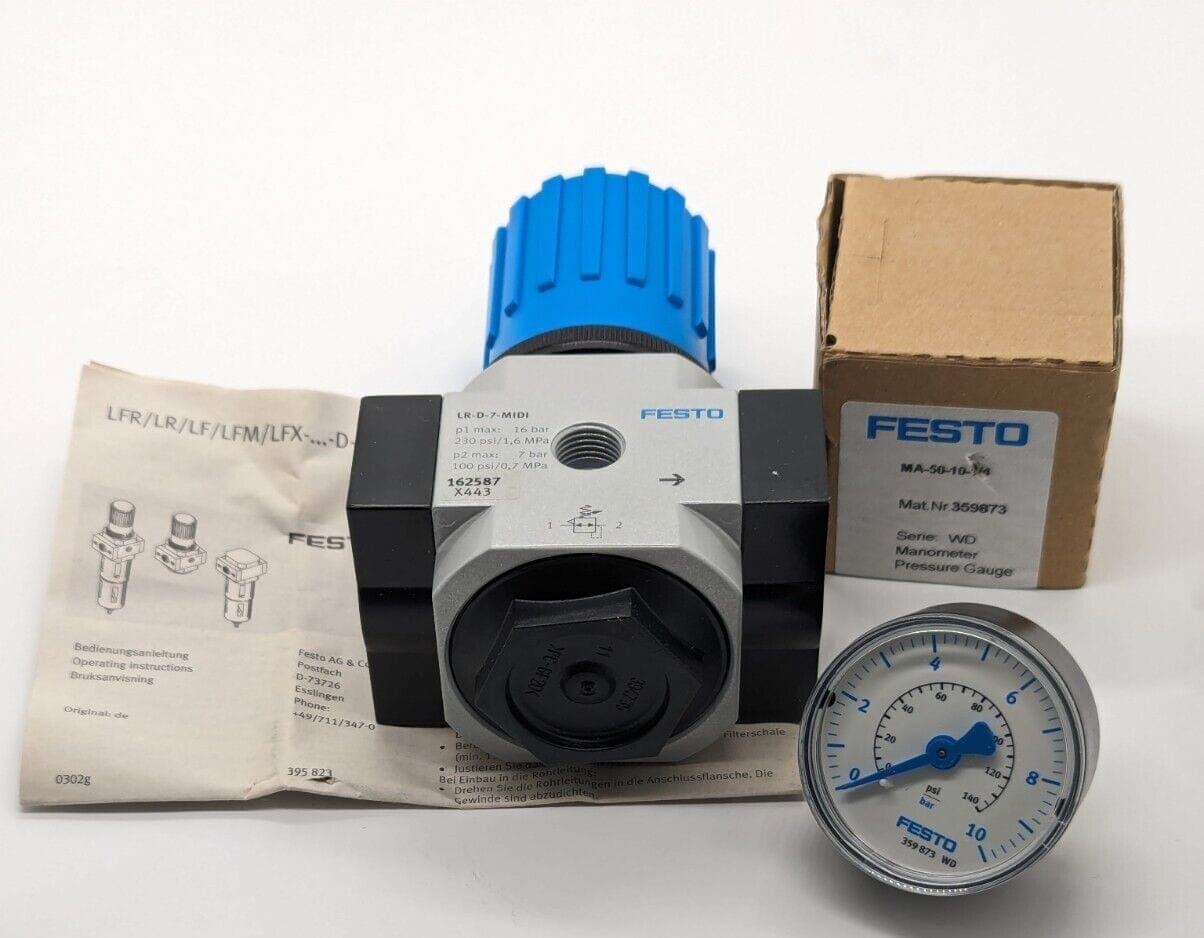 Festo LR-D-7-MIDI Druckregelventil 162585 + MA-50-10-1/4