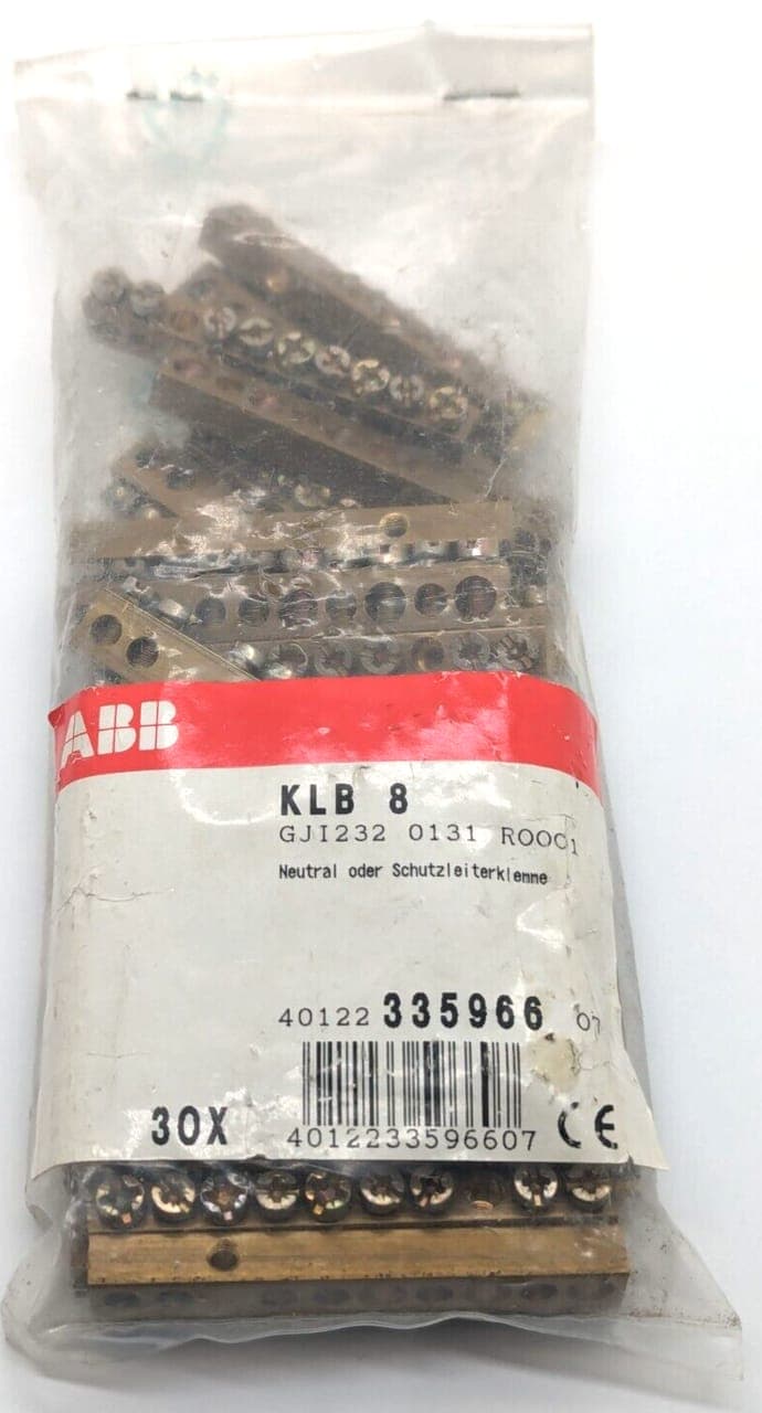10x ABB Neutral/Schutzleiterklemme KLB8 Hauptleitungsklemmen GJI232 0131 R0001