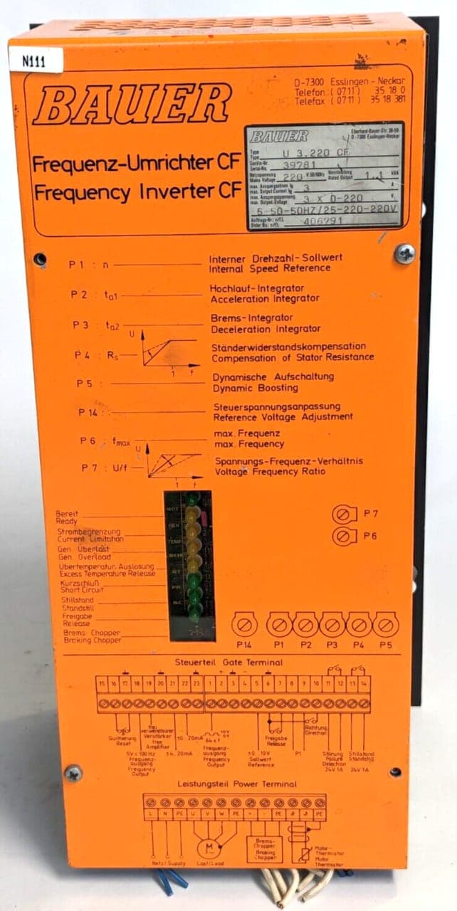 BAUER U3.220CF Frequenzumrichter Inverter CF
