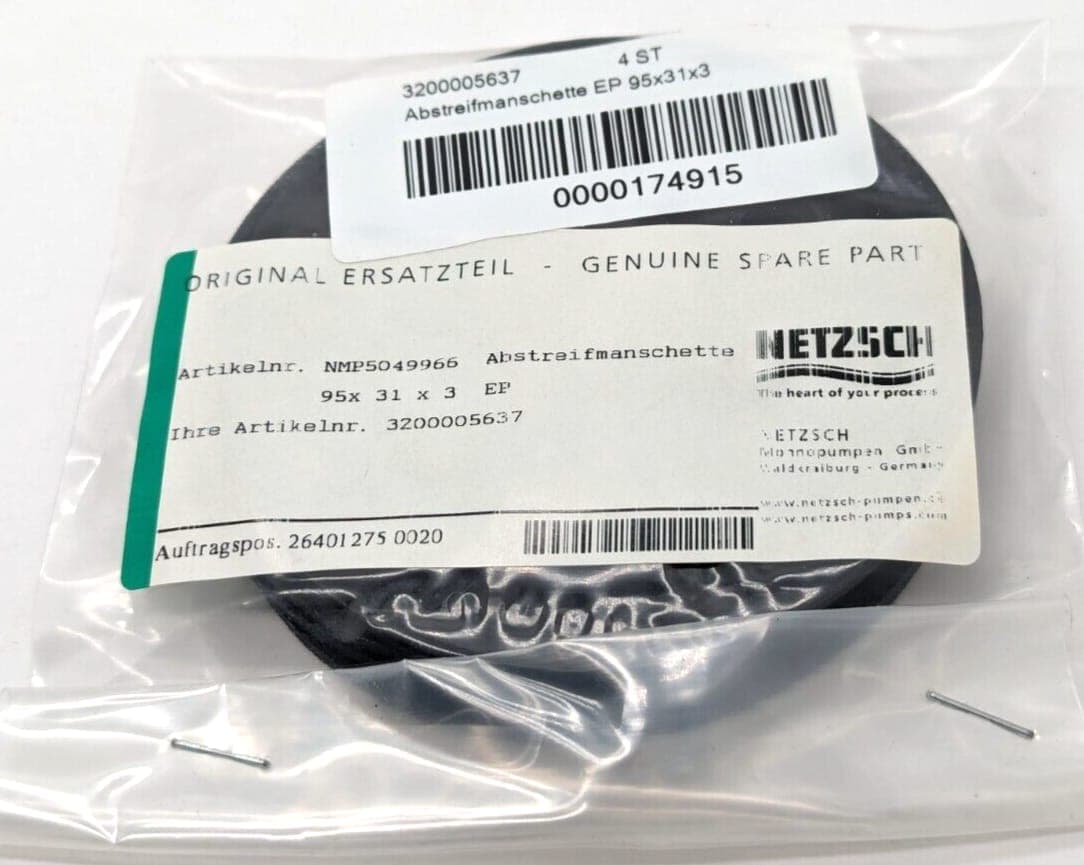 3x NETZSCH NMP5049966 Abstreifmanschette 95 x 31 x 3 EP NEW OVP
