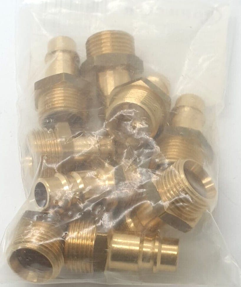 9x Riegler Nippel für Kupplung NW 7,2-7,8, Messing blank , G3/8 107239