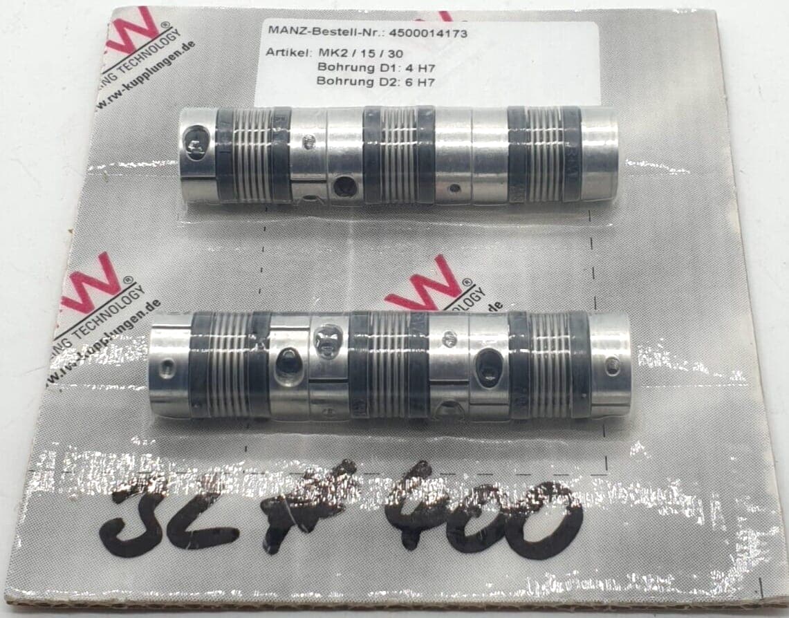 6x MK2 / 15 / 30 Miniaturbalgkupplung mit Klemmnabe 4 H7, 6 H7 NEW