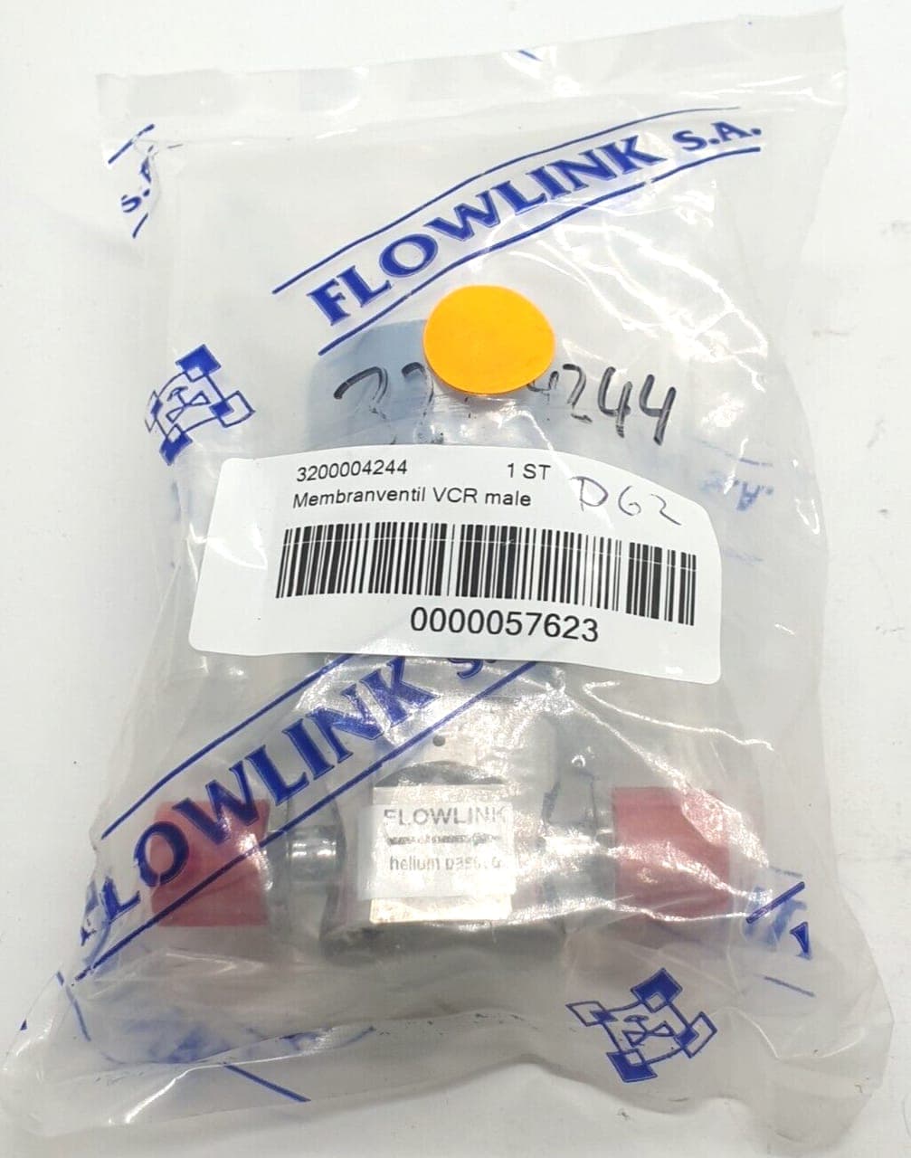 Flowlink Membranventil VCR male Pneumatisches 2-Wege Ventil NEW OVP