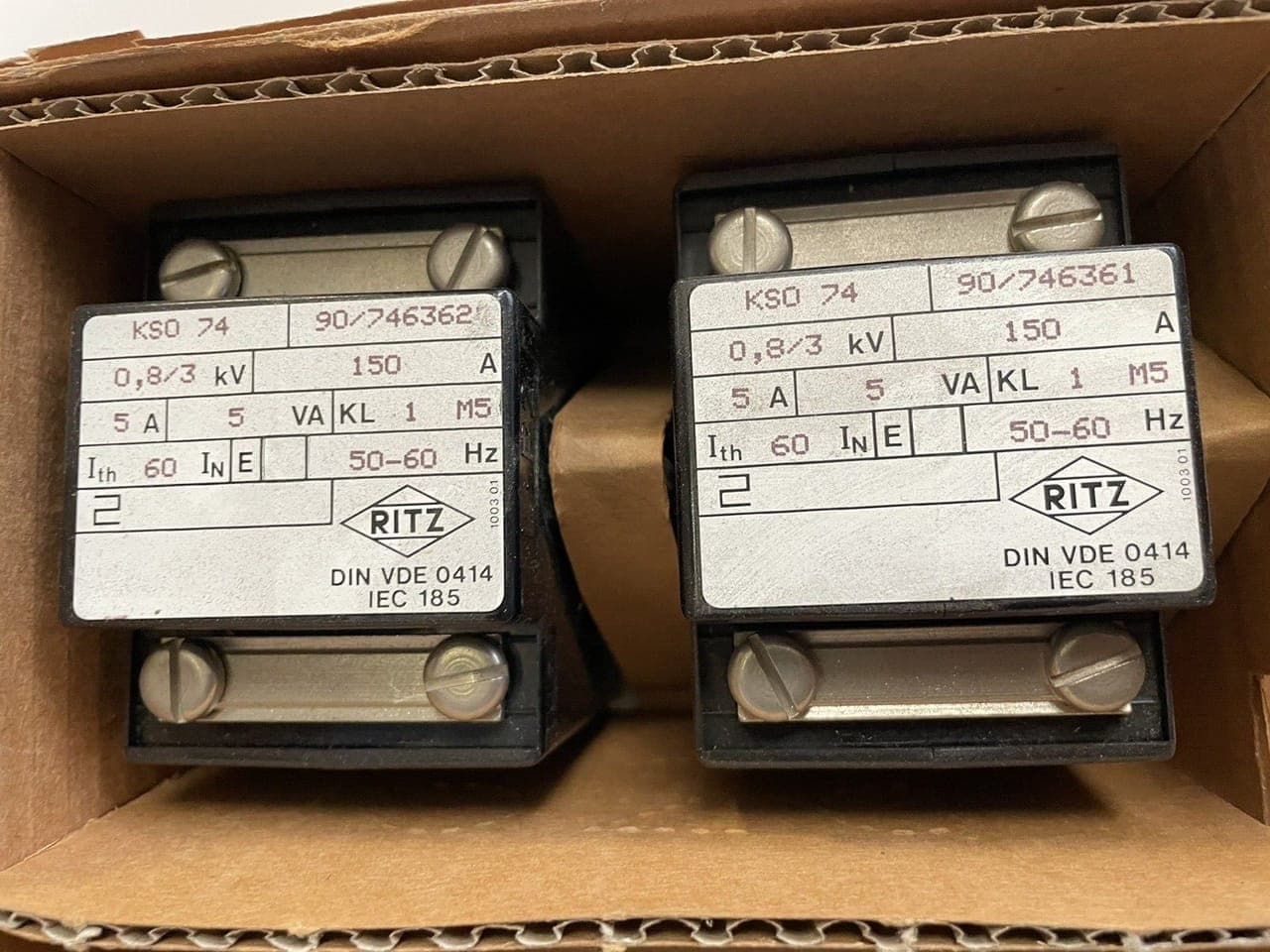 2X Ritz Stromwandler KSO 74 150 A NEW OVP