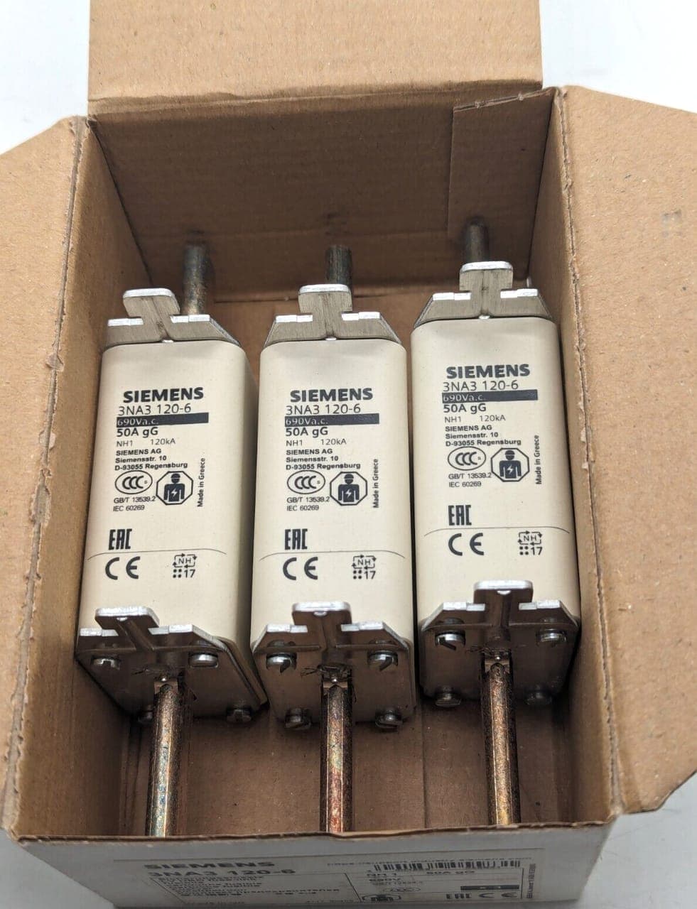 Siemens 3NA3120-6 Sicherungseinsatz 690 V *3 Stück * NEW OVP