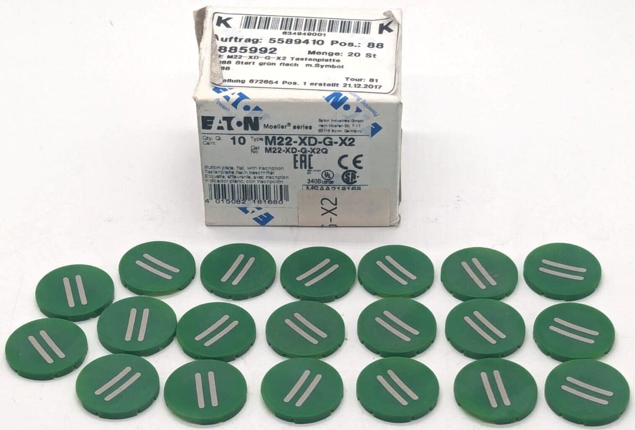 Eaton M22-XD-G-X2 Tastenplatte grün *20 Stück * NEU