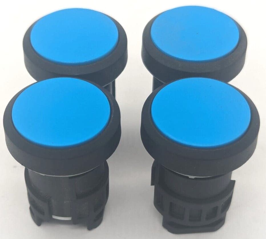 4x Siemens 3SB3 001-0DA41 Drucktaster Blau