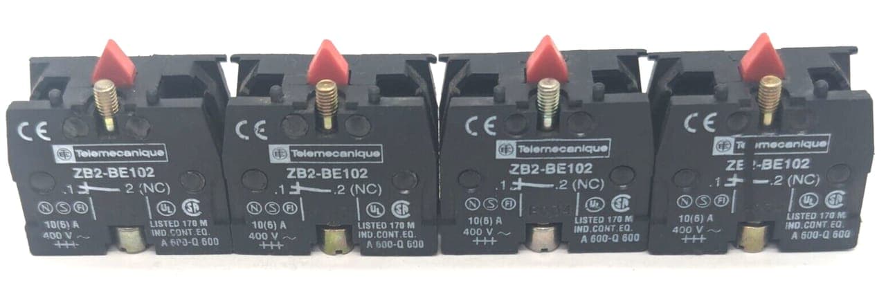 4x Telemecanique ZB2 BE102 Kontaktblock
