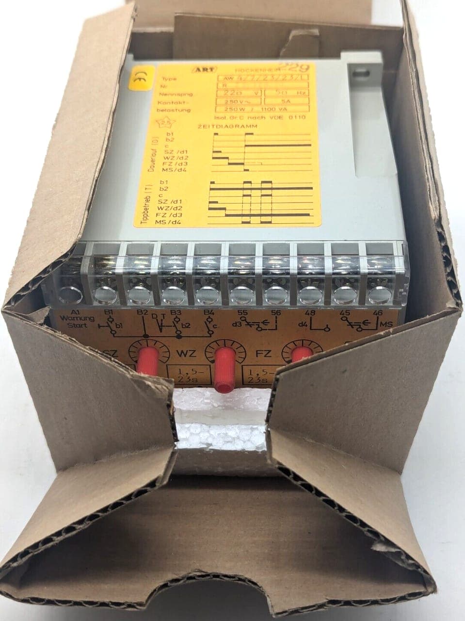 Art Hockenheim AW 4/7/23/23/L Zeitrelais 220V 250W 5A Zeitgerät Zeitschaltgerät