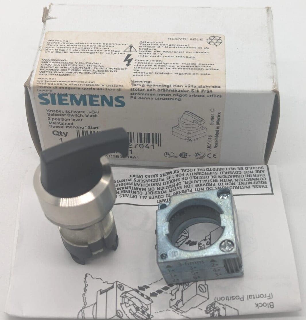 Siemens 3SB35 00-3SA11 Knebel schwarz NEU OVP
