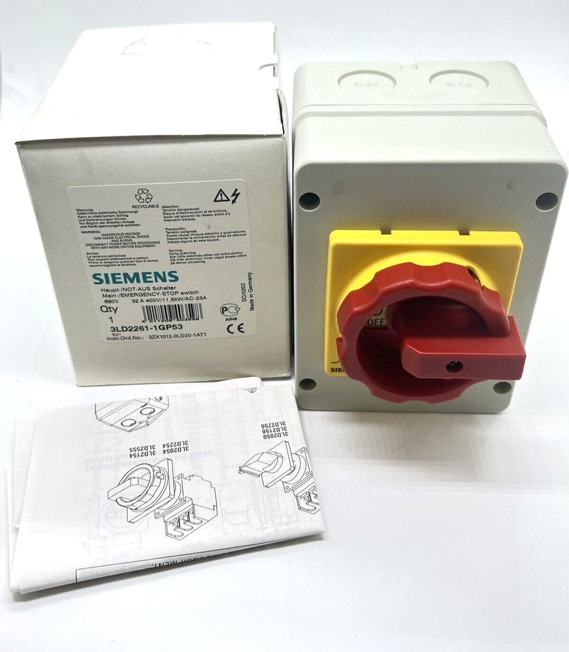 Siemens 3LD2261-1GP53 Hauptschalter-/ NOT-AUS Schalter NEU OVP