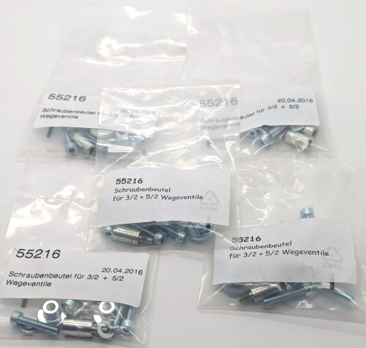 5x Schraubenbeutel für 3/2 + 5/2 Wegeventile 55216 NEU