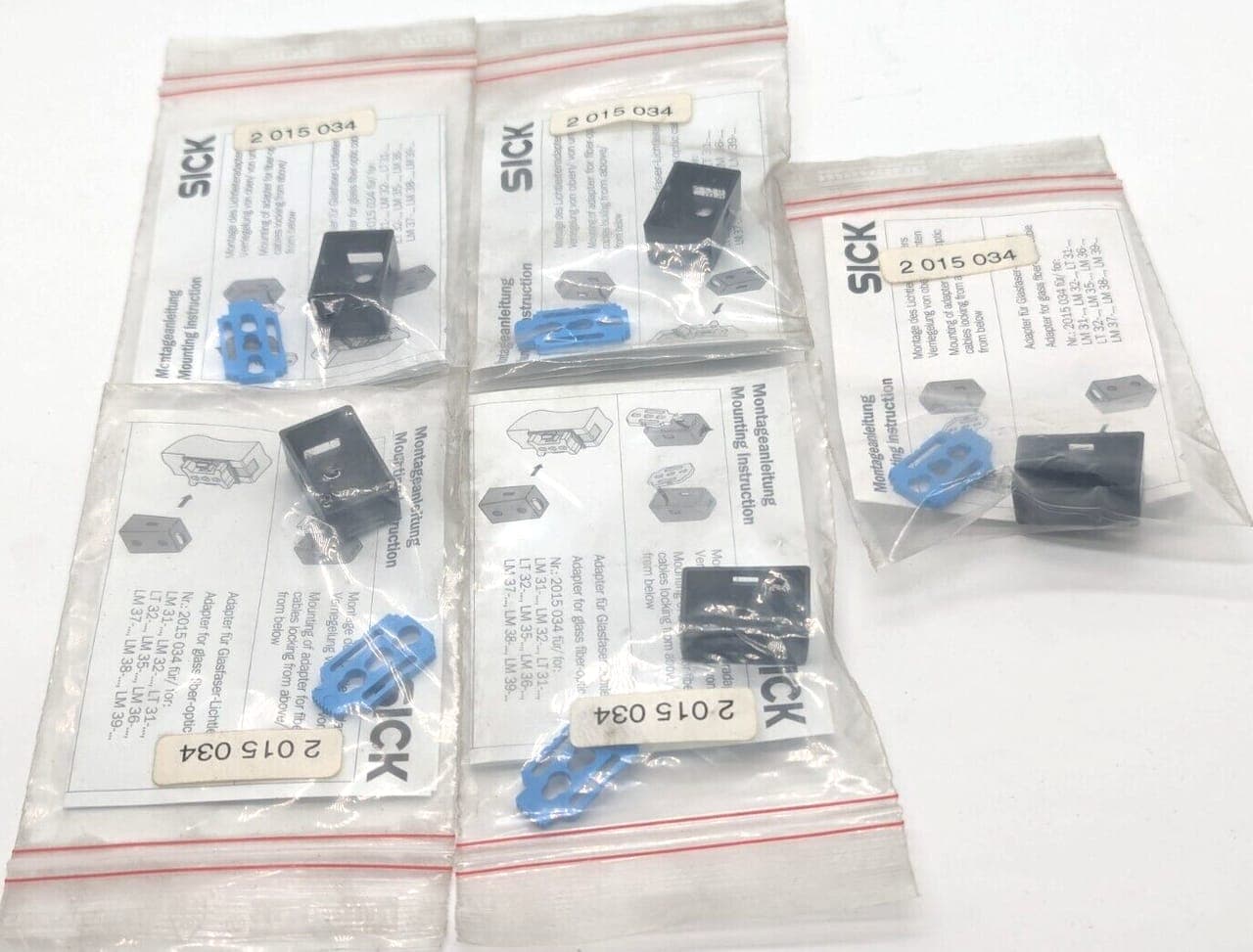 5x Sick 2015034 Adapter für Lichtleiter Kunststoff-Lichtleiter NEU