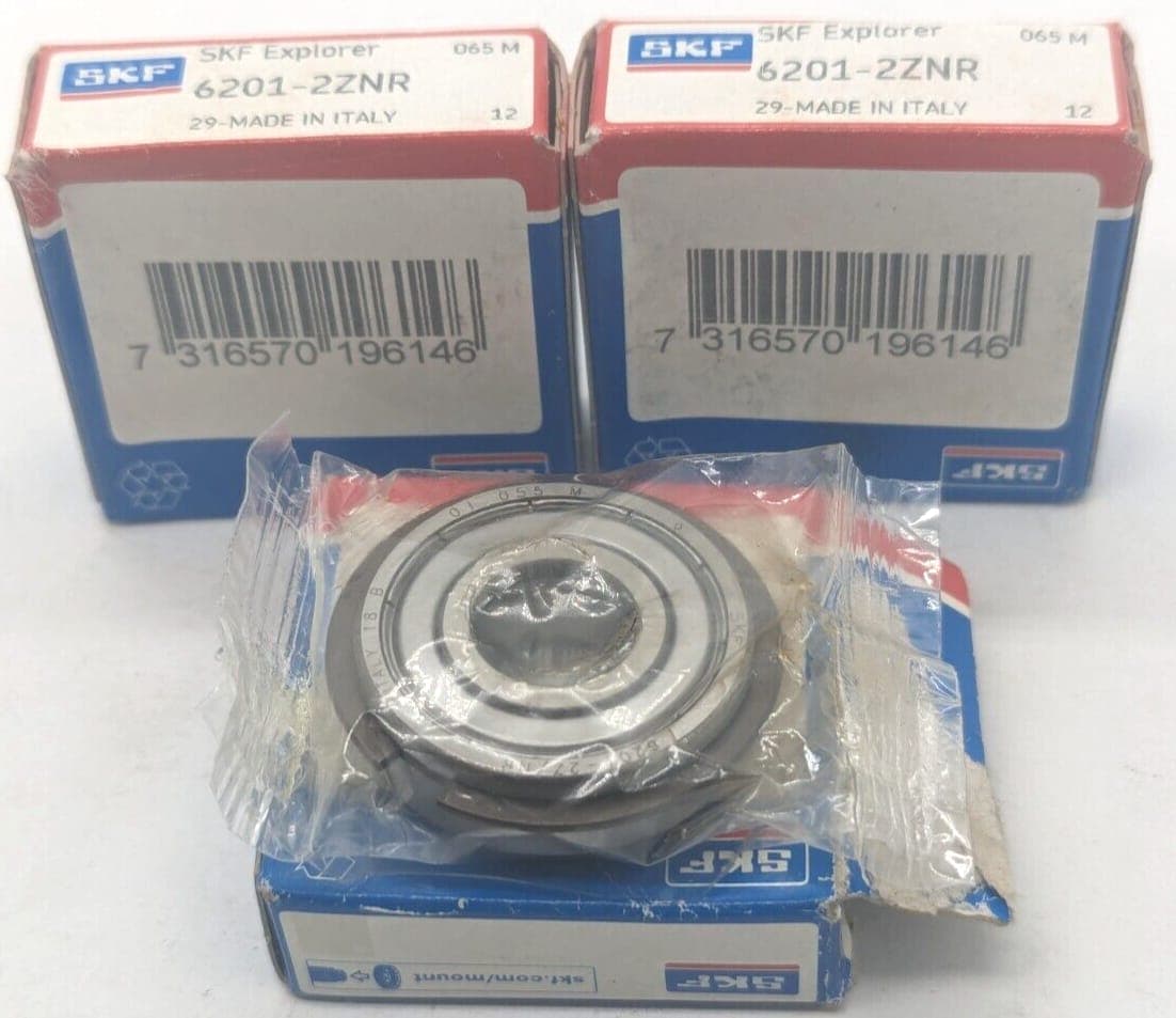 3x SKF 6201-2ZNR Rillenkugellager NEU OVP
