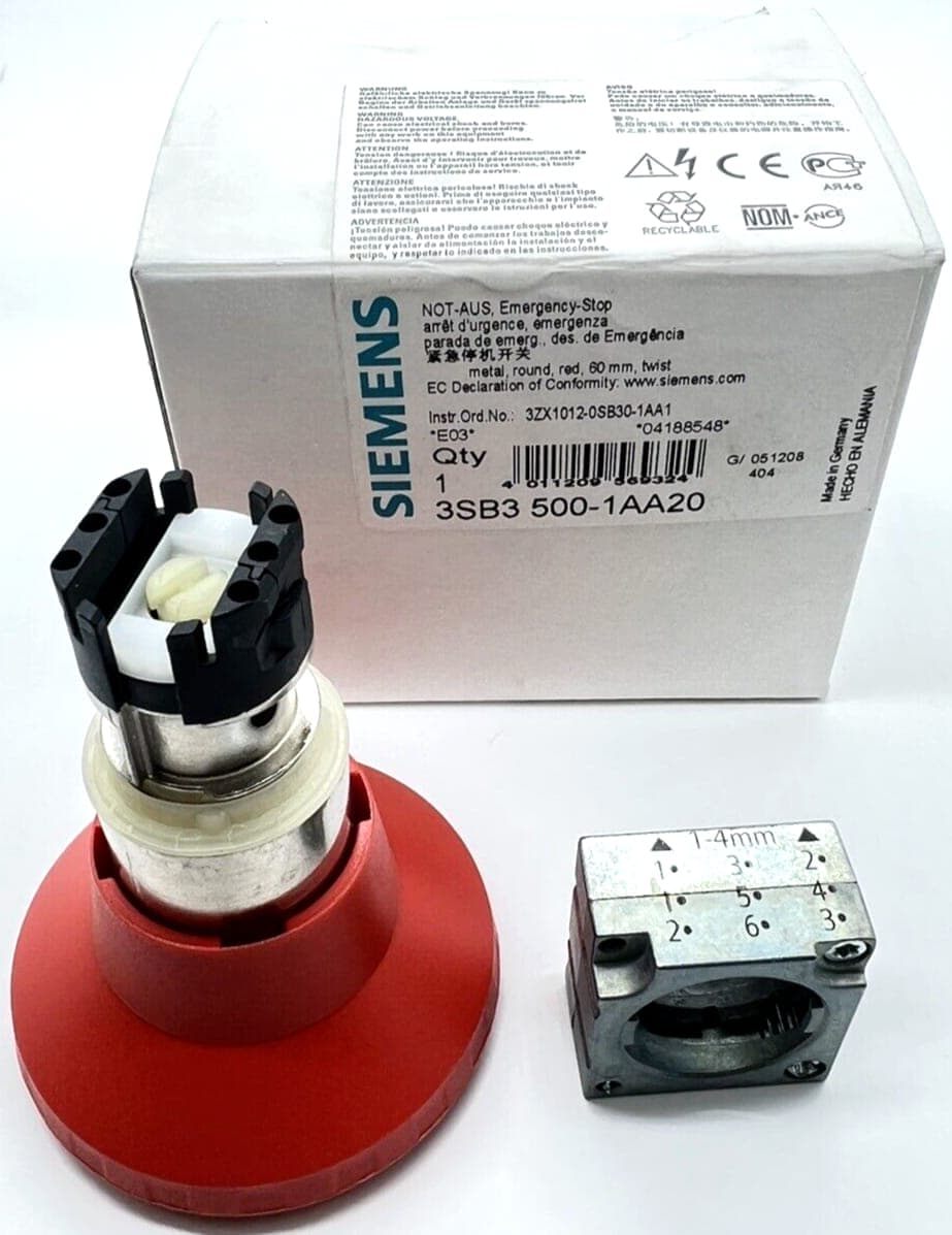 Siemens 3SB3500-1AA20 NOT-HALT NOT-AUS Emergency Stop Schalter Taster NEU OVP