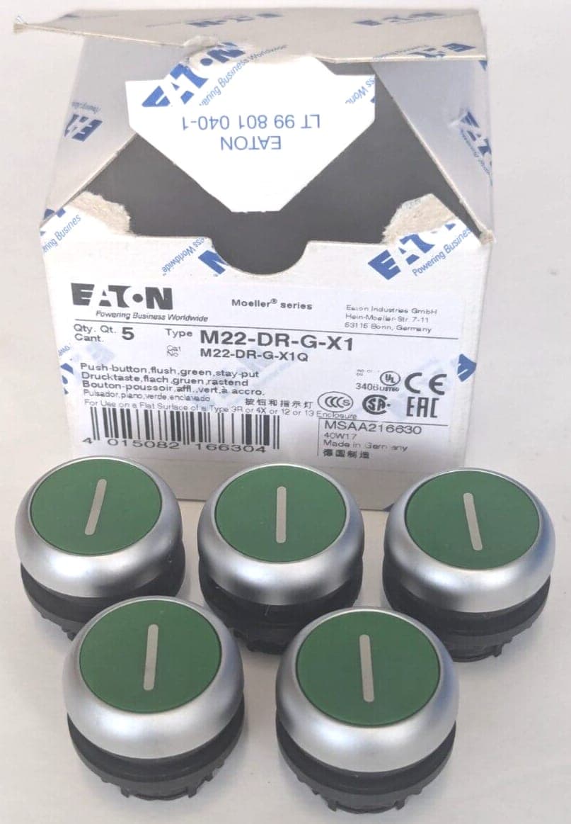 Eaton M22-DR-G-X1 grün Drucktaste * 5 Stück * NEU OVP