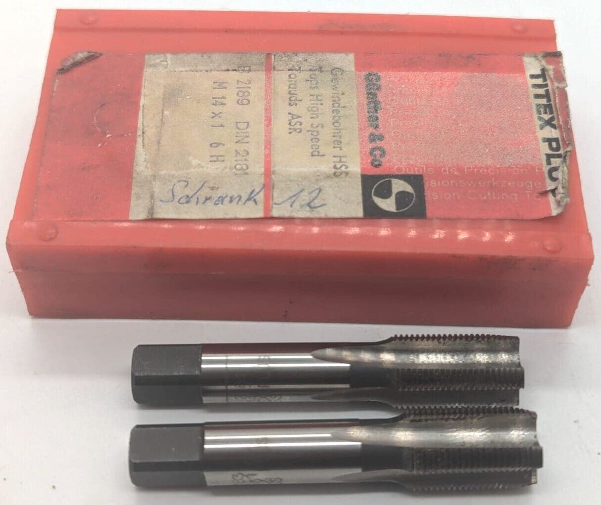 2x Handgewindebohrer M 14x1 B2189 DIN 2181 Gewindebohrer NEU OVP