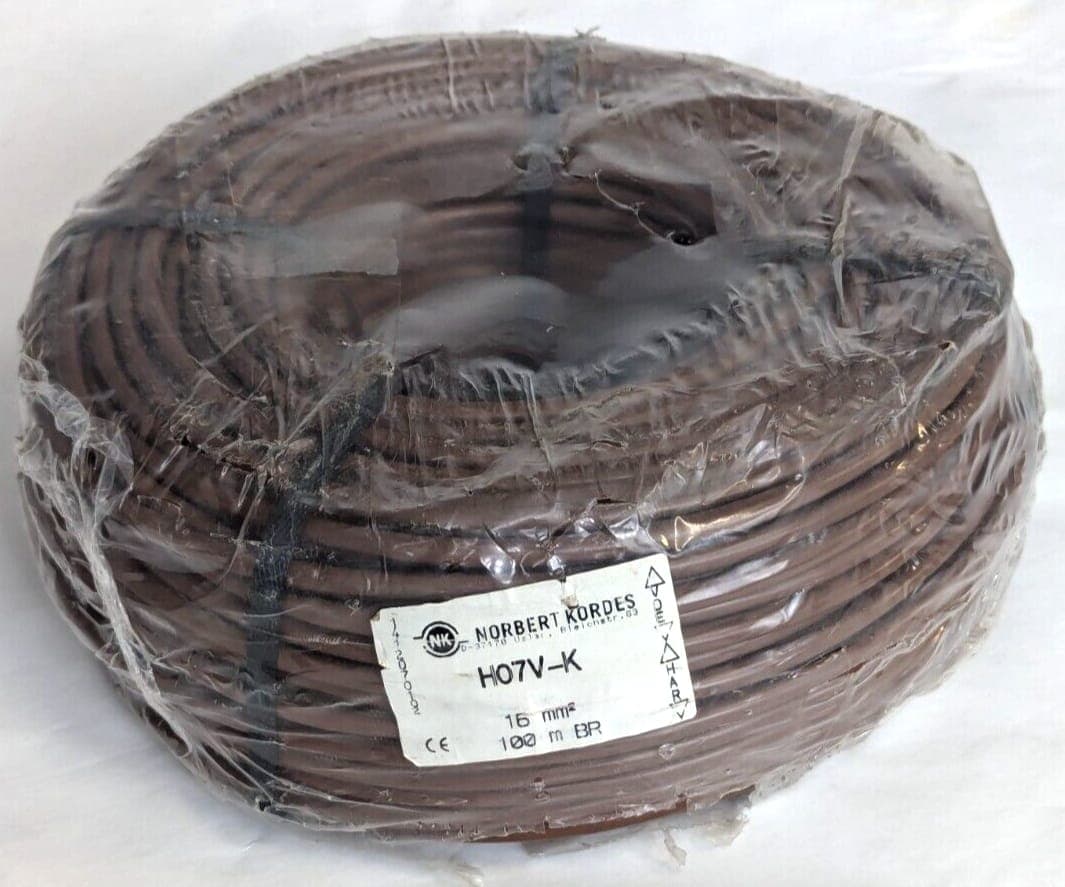 H07V-K Schaltlitze Einzelader einadrig flexibles Kabel 100m 16mm² Braun NEU