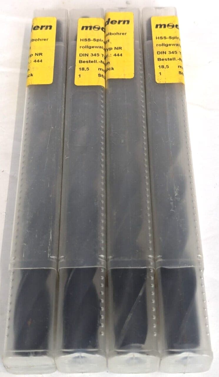 4x Modern HSS Spiralbohrer DIN 345 Typ NR Bohrer 18,5mm NEU OVP
