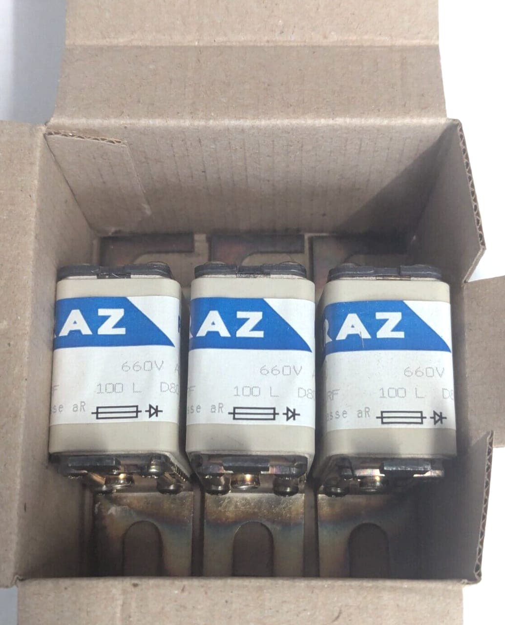 3x Ferraz A076360 660V AC 100A Sicherung VDE 0636/23 NEU OVP