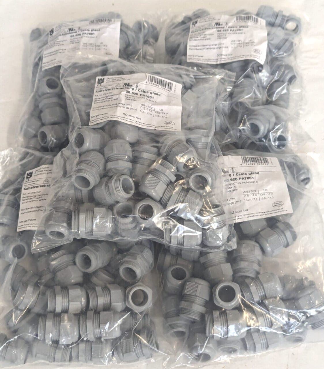 5x Jacob 50.625 PA7001 Kabelverschraubung M25x1,5 (5 x 50) NEU