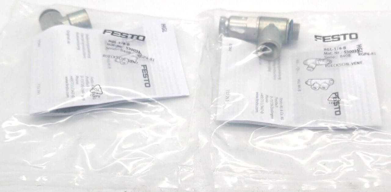 2x Festo Rückschlagventil HGL-1/4-B gesteuertes Rückschlagventil 530031 NEU