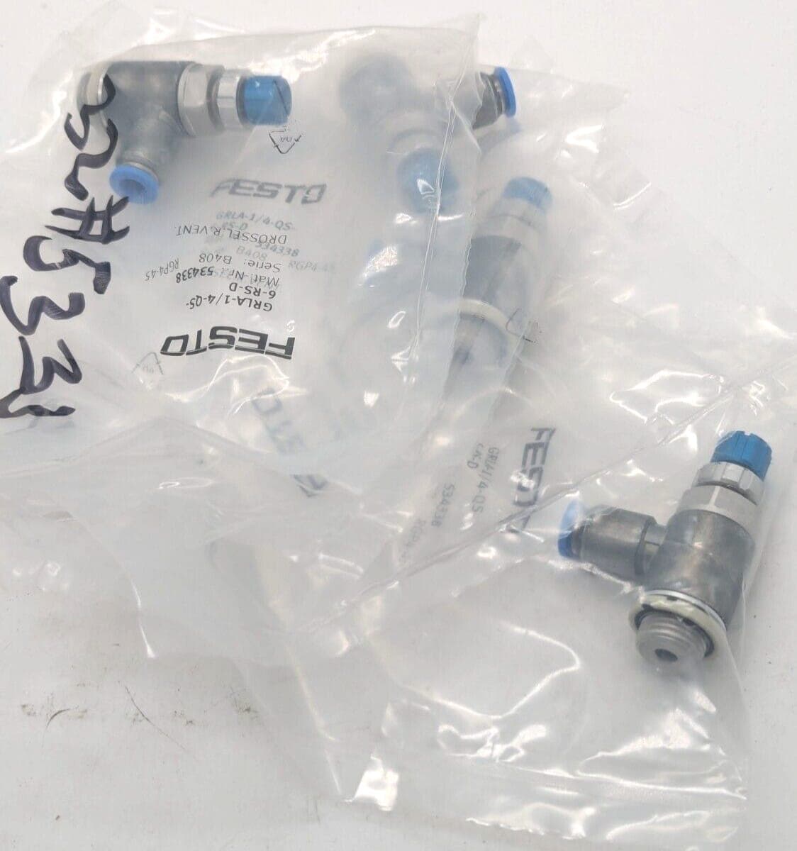 4x FESTO GRLA-1/4-QS-6-RS-D Drossel-Rückschlagventil 534338 NEU