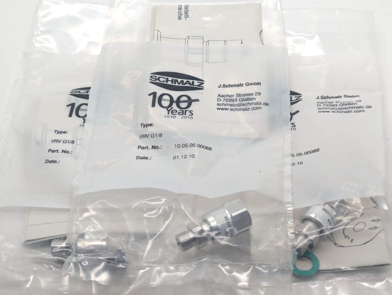 3x Schmalz VRV G1/8 10.05.05.00088 Vacuum NEU OVP
